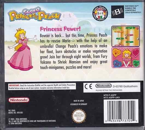 Super Princess Peach - Nintendo DS (A Grade) (Genbrug)